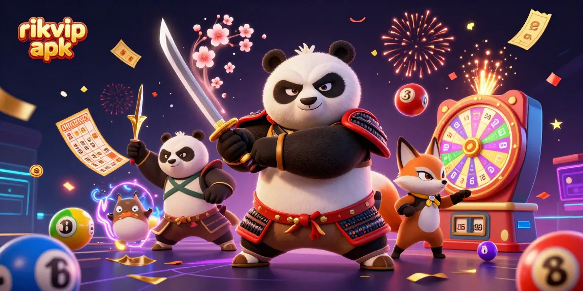 Engage with lottery excitement using rikvip apk, featuring vibrant characters and dynamic game elements.