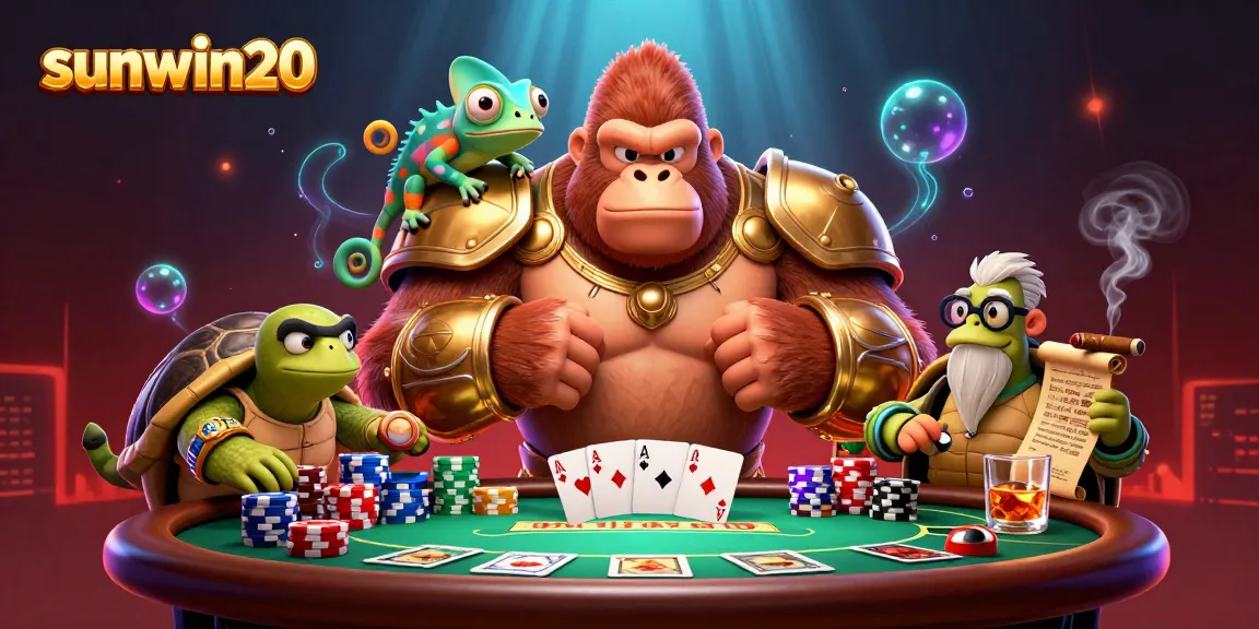 Engage in thrilling gameplay with sunwin20's vibrant characters and dynamic poker scene.