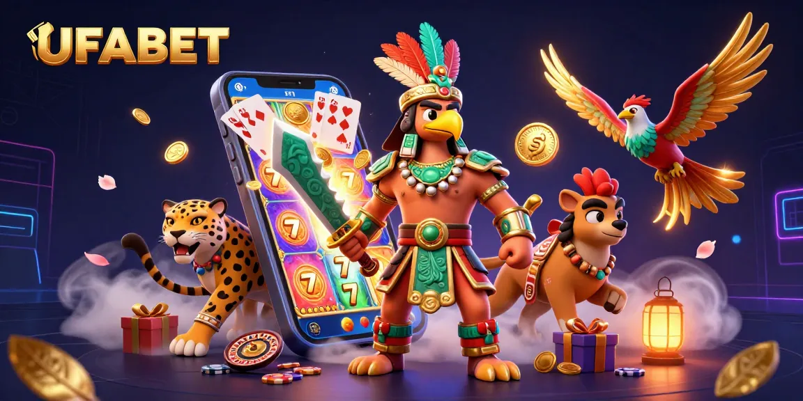 Experience thrilling gameplay at UFABET with vibrant characters, slots, and dynamic casino elements.
