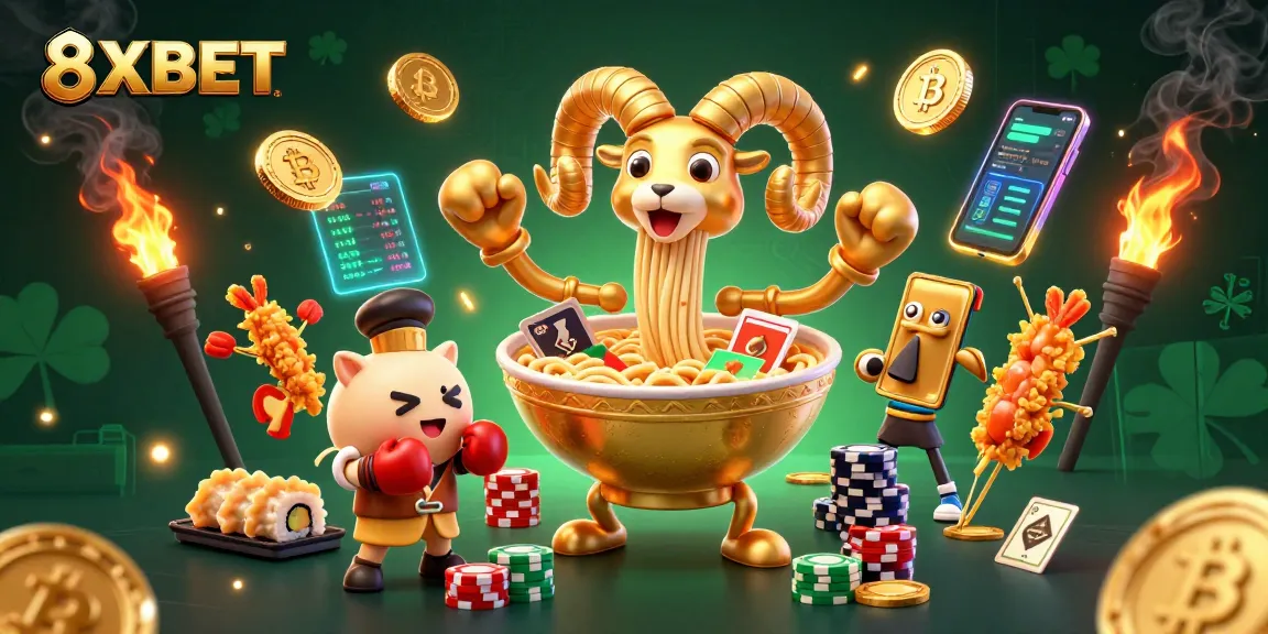 Engage with 8XBET's vibrant casino adventure featuring animated characters and dynamic betting elements.