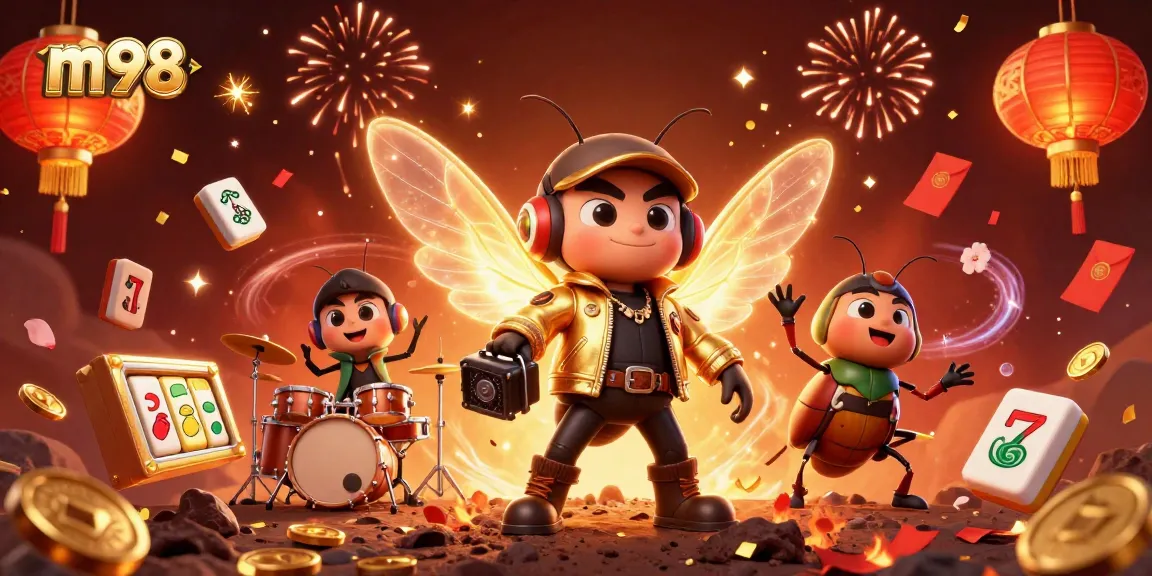Experience the vibrant world of m98 with slot games featuring animated characters and festive elements.