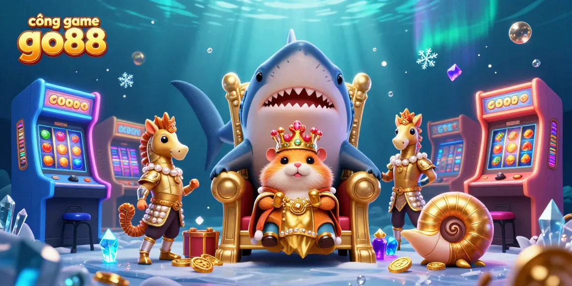 Experience thrilling gaming at cổng game go88 with an epic underwater scene capturing a hamster king and vibrant casino elements.
