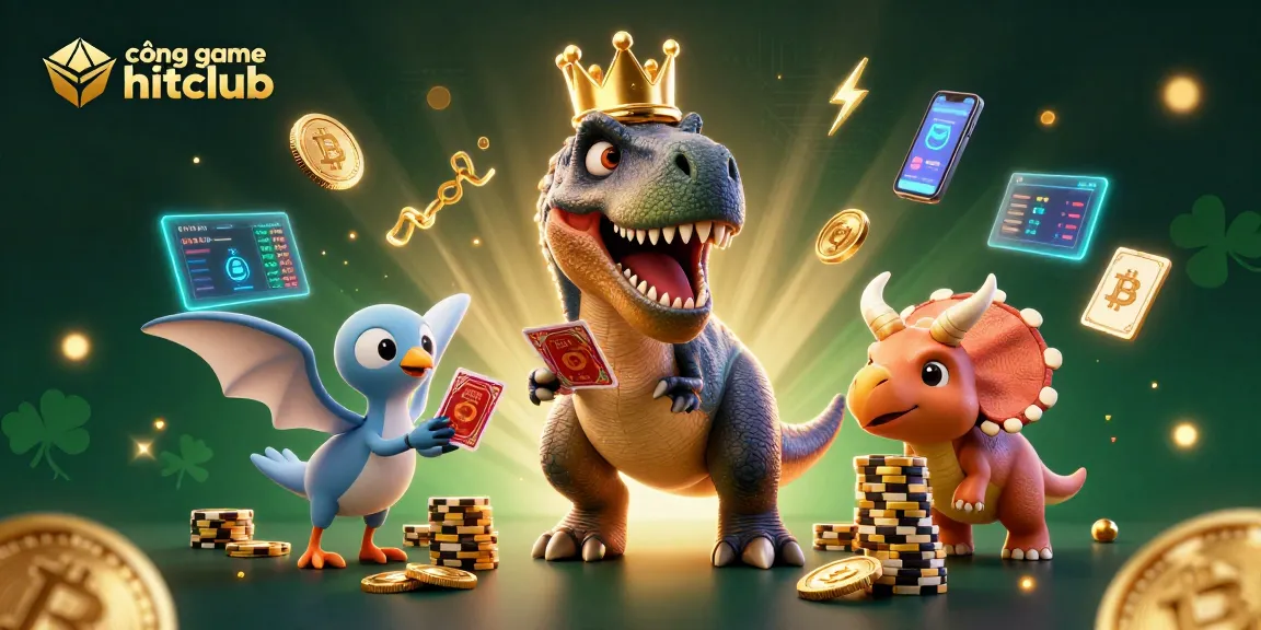 Experience the excitement at cổng game hitclub with lively characters and vibrant casino elements.